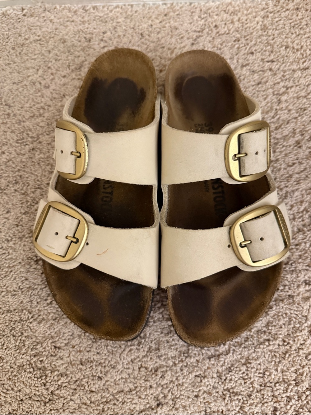 Birkenstock Arizona Big Buckle Ecru Size 39